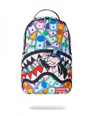 Multicolor Sprayground Monopoly Wall Street Backpacks | 81093-VYWA