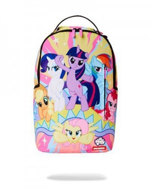 Multicolor Sprayground My Little Pony Shark Squad Backpacks | 73590-KZRN