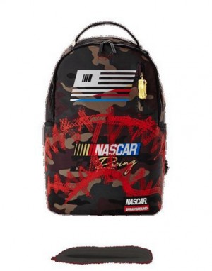 Multicolor Sprayground Nascar Burnout Backpacks | 35491-YTKJ