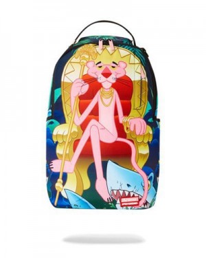 Multicolor Sprayground Pink Panther Heavy Lies The Crown Backpacks | 28465-XWZH