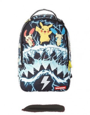 Multicolor Sprayground Pokemon Pikachu Electric Shark Backpacks | 67534-CQVB