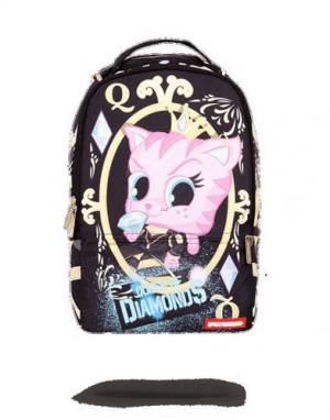 Multicolor Sprayground Queen Of Diamonds Backpacks | 03954-VPHX