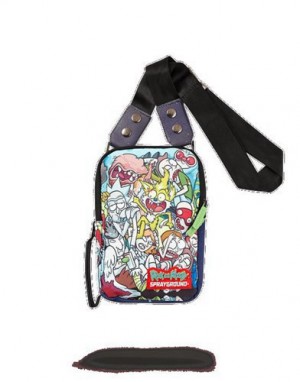 Multicolor Sprayground Rick & Morty Crammed Crossbody Bags | 95678-KYEC