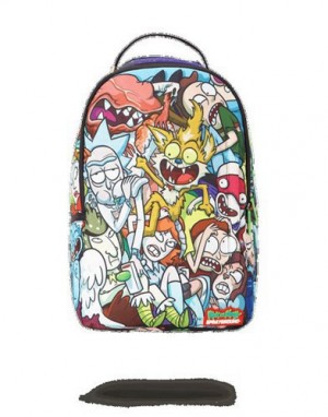 Multicolor Sprayground Rick & Morty Crammed Backpacks | 16895-WFKE