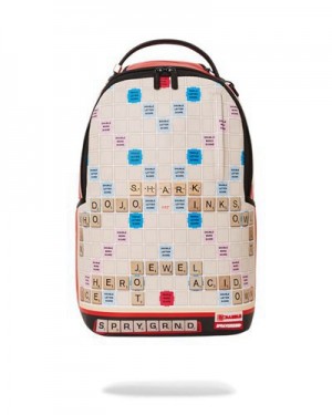 Multicolor Sprayground Scrabble Shark (Dlxv) Backpacks | 32147-TQYD