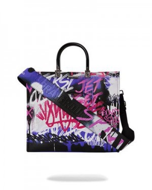 Multicolor Sprayground Shark Atelier Tortuga Tote Bags | 31402-KDBH