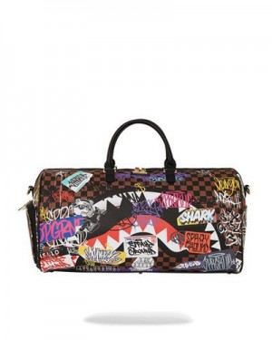 Multicolor Sprayground Sharks In Paris The Rizz Duffle Bags | 02198-YKVX