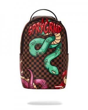 Multicolor Sprayground Snakes On A (Dlxv) Backpacks | 82164-VBXC