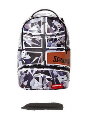 Multicolor Sprayground Spalding X One Million Karat Diamond Backpacks | 13298-EYUD