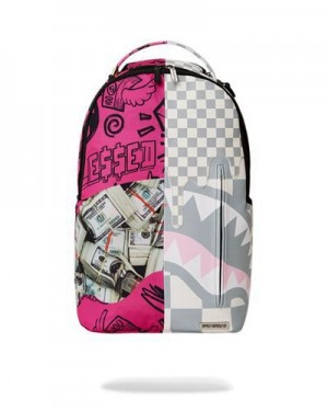 Multicolor Sprayground Split Money Blessings (Dlxv) Backpacks | 15026-XLJN