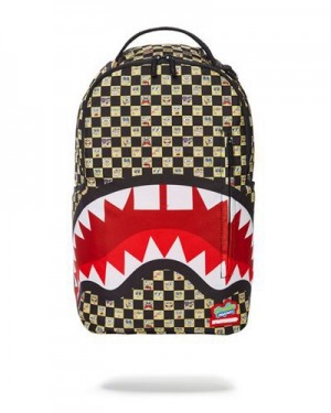 Multicolor Sprayground Spongebob Checke(Dlxr) Backpacks | 68294-EQGD