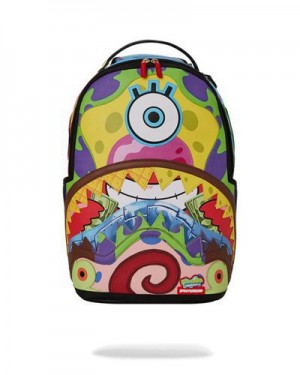 Multicolor Sprayground Spongebob Cut & Sew (Dlxv) Backpacks | 49387-MJLQ