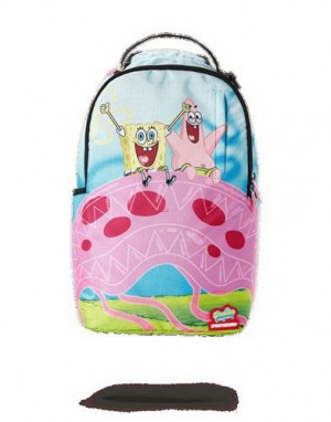 Multicolor Sprayground Spongebob Jelly Shark Backpacks | 03594-HIJE