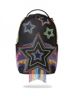 Multicolor Sprayground Star Racer A.I.7 Sandflower Collab Beaded Backpacks | 90678-BCIK