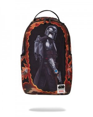 Multicolor Sprayground Star Wars Mandalorian Blowout Shark Backpacks | 13052-GBPQ