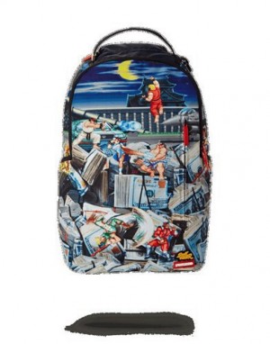 Multicolor Sprayground Street Fighter Backpacks | 71906-NUYM