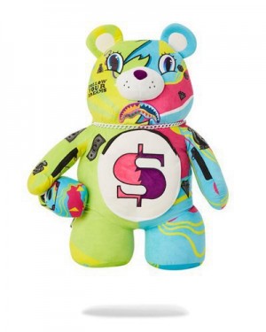 Multicolor Sprayground Super Weird Moneybear Teddybear Backpacks | 38214-KTXB