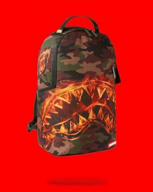 Multicolor Sprayground The Lil Tjay Burner Shark Dlx Backpacks | 52038-VPSL