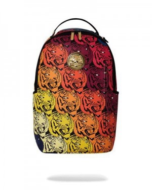 Multicolor Sprayground Tiger Roar Gold Plated Backpacks | 69715-IRNW