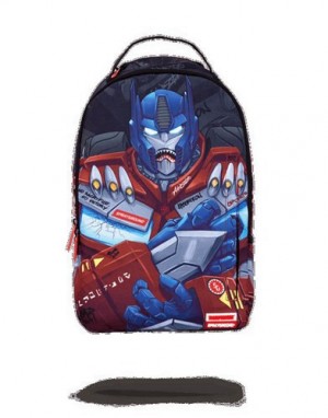 Multicolor Sprayground Transformers Optimus Decals Backpacks | 73059-JVCZ