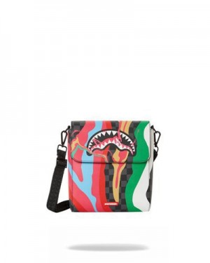 Multicolor Sprayground Trippy Taffy Large Crossbody Bags | 48129-PSFV