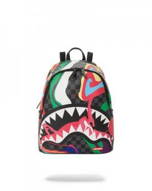 Multicolor Sprayground Trippy Taffy Savage Backpacks | 91742-OGUX