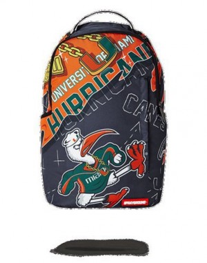 Multicolor Sprayground University Of Miami Backpacks | 02649-IKOZ