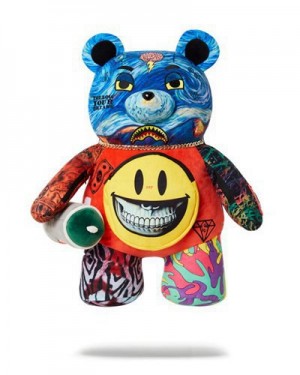 Multicolor Sprayground Villain Money Bear Teddybear Ron English Edition Backpacks | 47896-HTDN