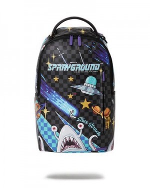 Multicolor Sprayground Wtf Alien Invasion (Dlxv) Backpacks | 42357-ANME