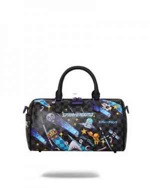 Multicolor Sprayground Wtf Alien Invasion Mini Duffle Bags | 36095-NSKZ