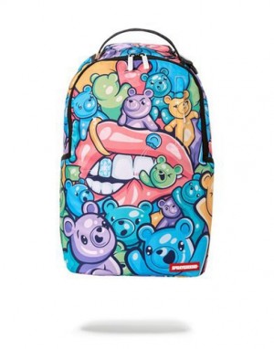 Multicolor Sprayground Yummy Gummy Lips Backpacks | 81675-HLFG