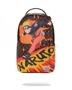 Orange Sprayground Naruto Splash (Dlxv) Backpacks | 95072-SHNJ