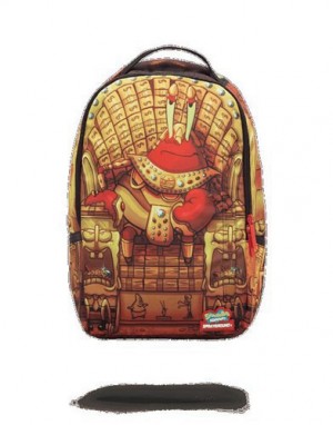 Orange Sprayground Spongebob Mr. Krabs Pharoah Backpacks | 17359-OSWV