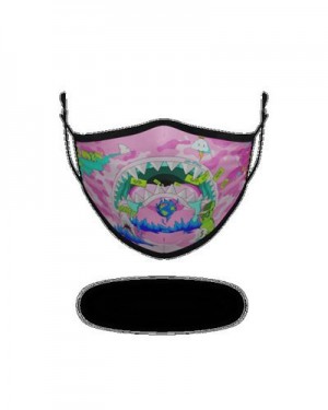 Pink Sprayground Adult Dbd Land Form-fitting Face Masks | 45321-FTPK