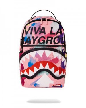 Pink Sprayground Bushwick Backpacks | 38420-KGWN