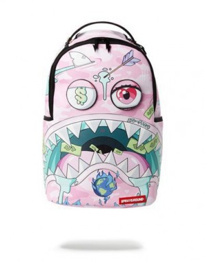 Pink Sprayground Dbd Land Backpacks | 74062-CISZ