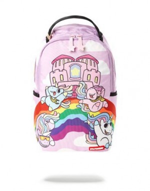 Pink Sprayground Mini Rainbow Bounce Backpacks | 64109-QRFD