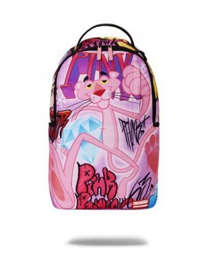 Pink Sprayground Pink Panther On The Run (Dlxr) Backpacks | 92471-FZKI