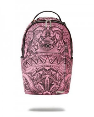 Pink Sprayground Society Of Sharks (Dlxv) Backpacks | 28705-VYTK