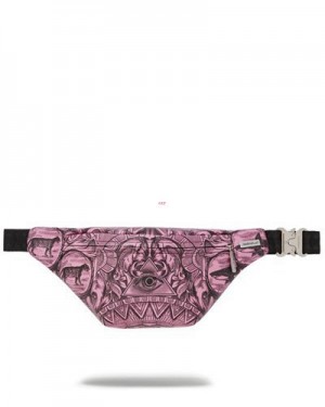 Pink Sprayground Society Of Sharks Savvy Crossbody Bags | 54729-GEMT