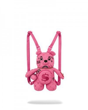 Pink Sprayground Sorbet Stunna Bear Cub Backpacks | 06315-NKRH