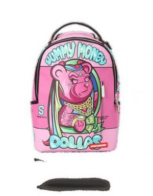 Pink Sprayground Yummy Money (Asian Doll) Backpacks | 25968-KRSQ