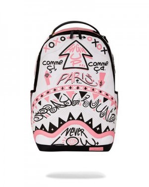 Pink / White Sprayground Jadore (Dlxv) Backpacks | 82165-HWOM