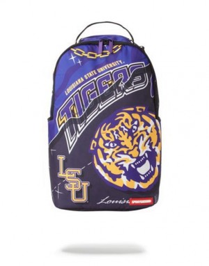 Purple Sprayground Lsu Big Style Backpacks | 15392-HWSC