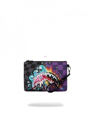 Purple Sprayground Mad Scientist Crossover Clutch Bag | 83129-ZMHU