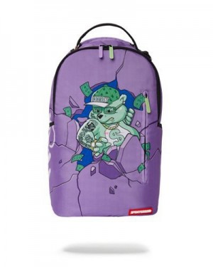 Purple Sprayground Money Bear Breakout (Dlxr) Backpacks | 57218-UBFP