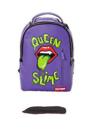 Purple Sprayground Queen Slime Backpacks | 39807-USEG