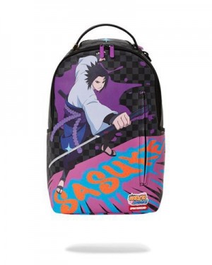 Purple Sprayground Sasuke Splash (Dlxv) Backpacks | 46083-CMOH