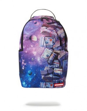 Purple Sprayground Spaced Out Backpacks | 63517-DGAC