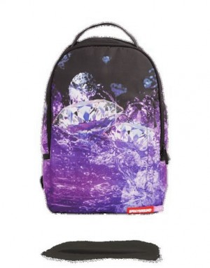 Purple Sprayground Young Thug X Diamond Cube Backpacks | 82395-MVGO